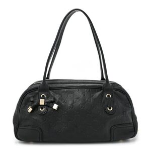 Gucci Black Leather Guccissima Princy Shoulder Bag with Elegant Silhouette